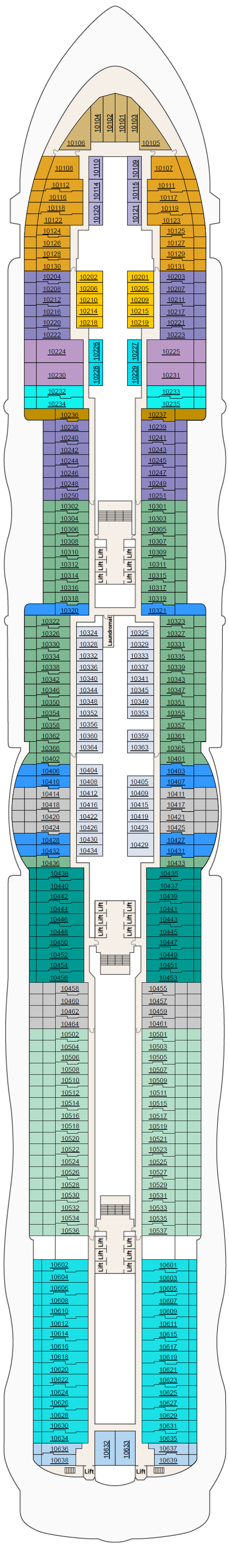 Deck plan for Deck 10
