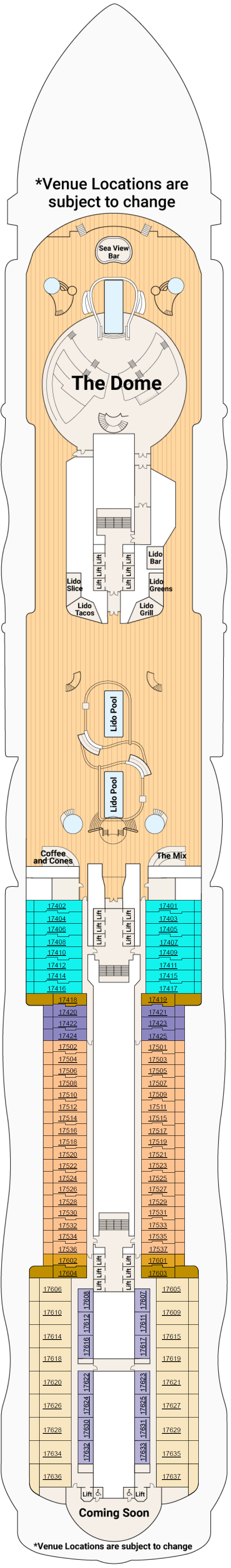 Deck plan for Deck 17