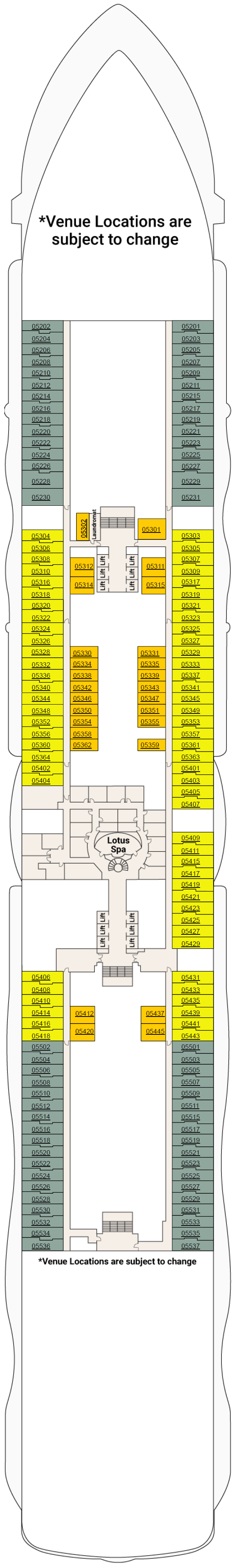 Deck plan for Deck 5