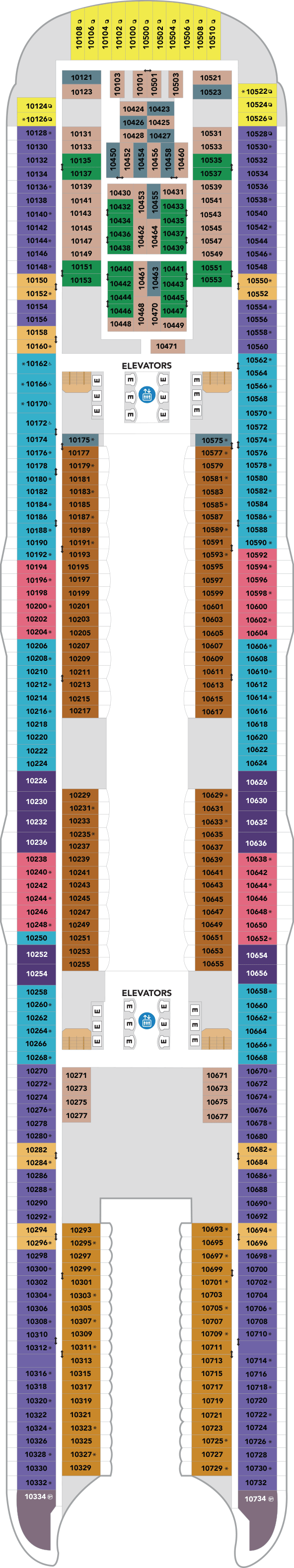 Deck plan for Deck 10