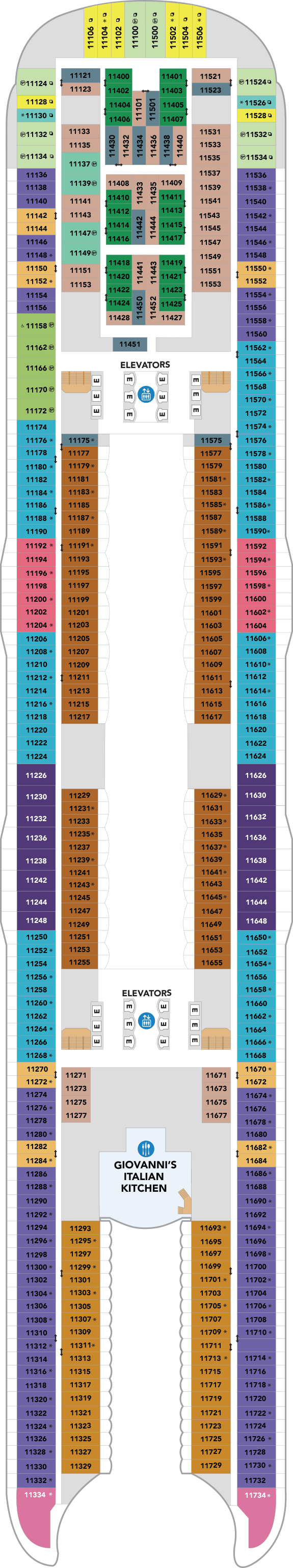Deck plan for Deck 11
