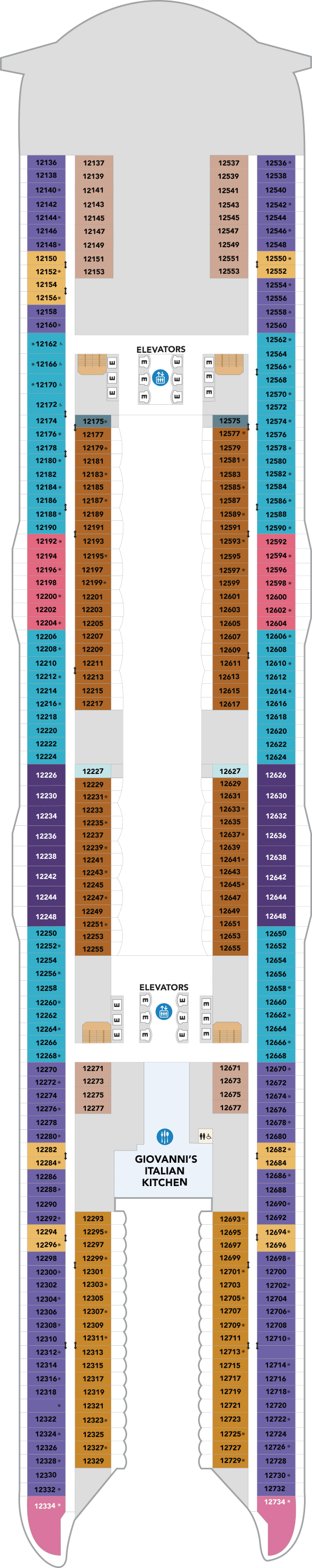 Deck plan for Deck 12