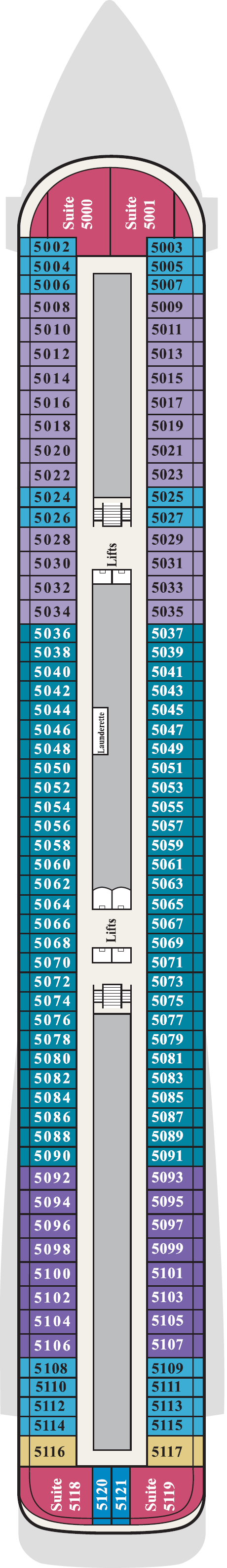 Deck plan for Deck 5