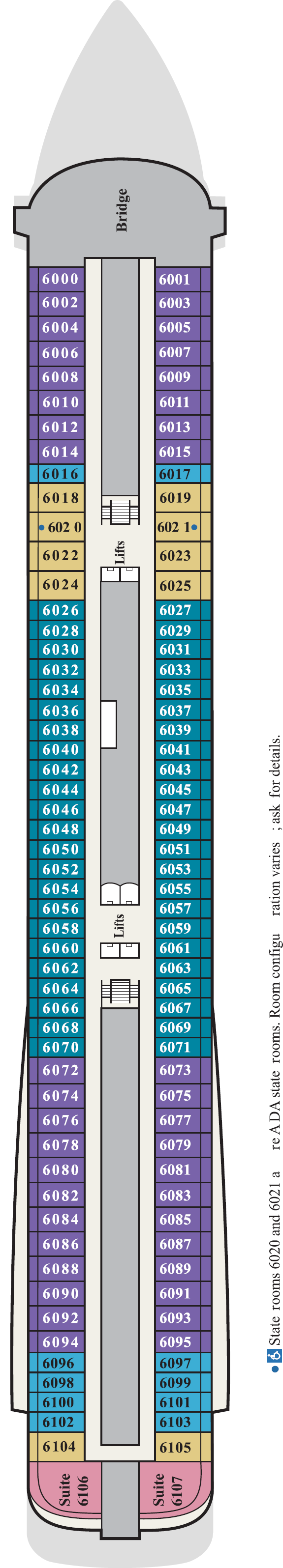 Deck plan for Deck 6