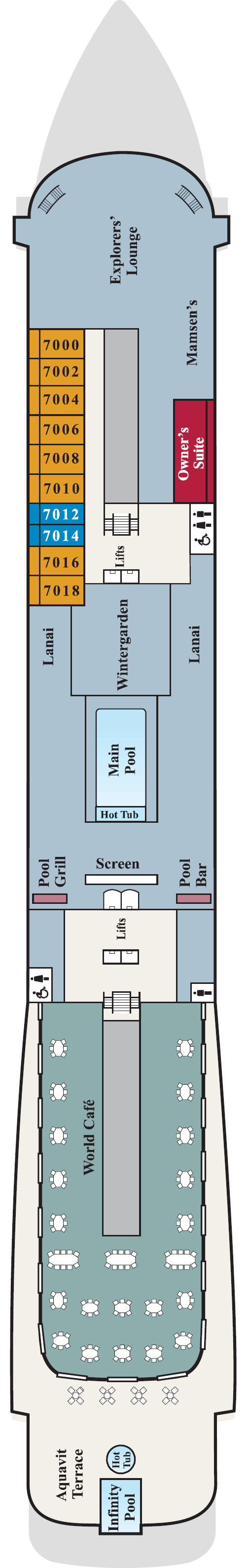 Deck plan for Deck 7