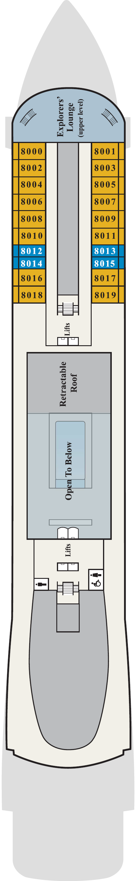 Deck plan for Deck 8