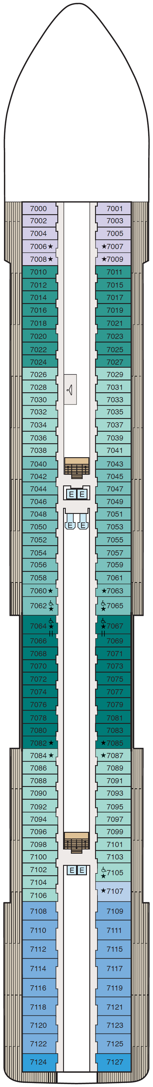 Deck plan for Deck 7