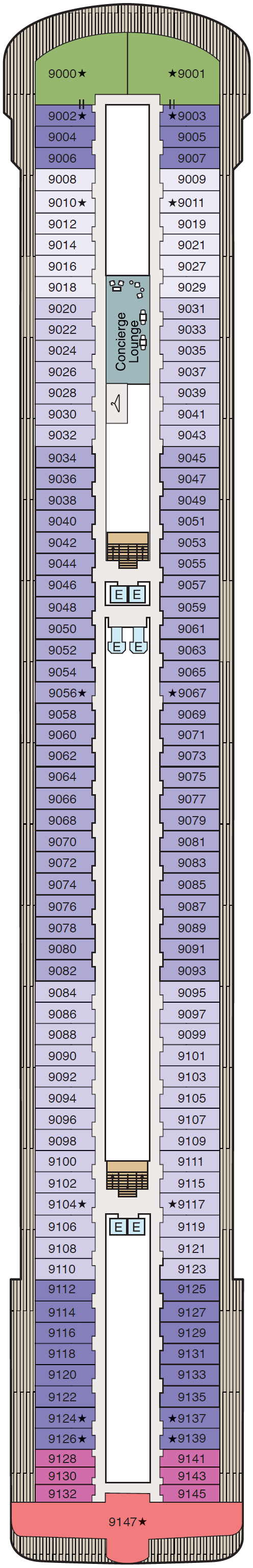 Deck plan for Deck 9