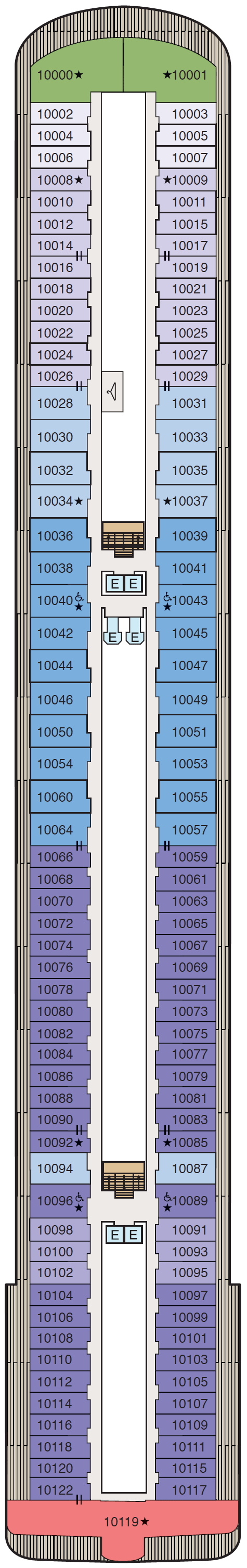Deck plan for Deck 10