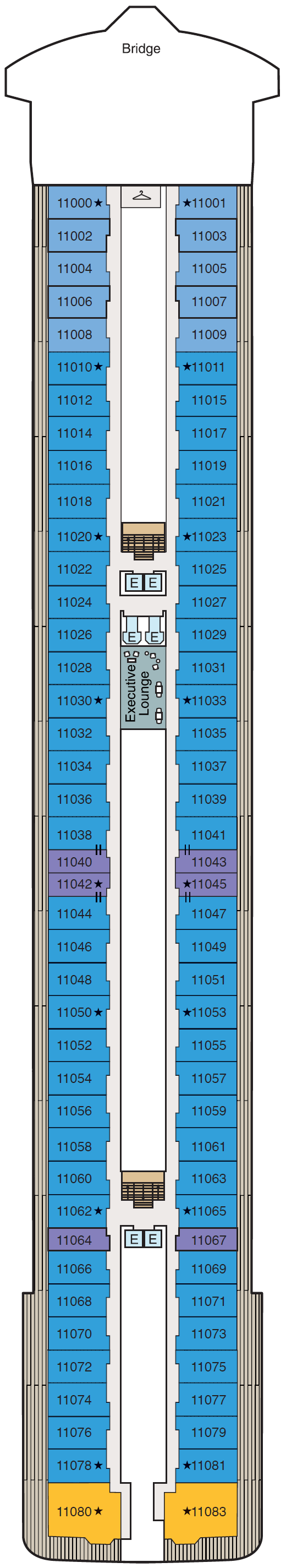 Deck plan for Deck 11