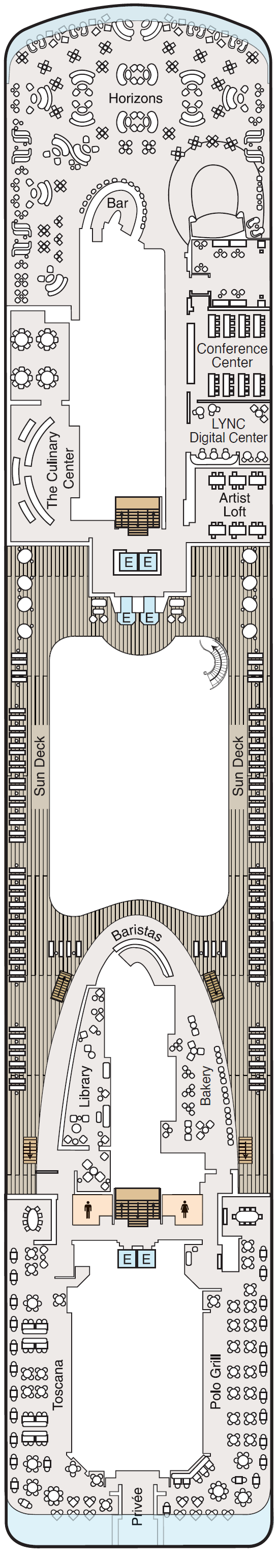 Deck plan for Deck 14