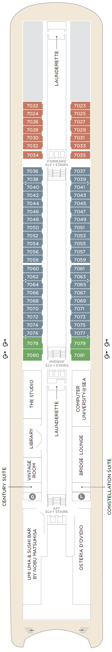 Deck plan for Deck 7