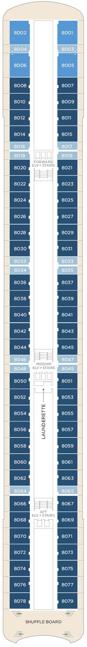 Deck plan for Deck 8