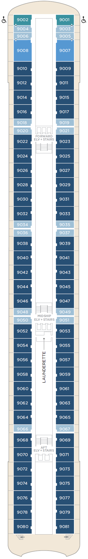 Deck plan for Deck 9
