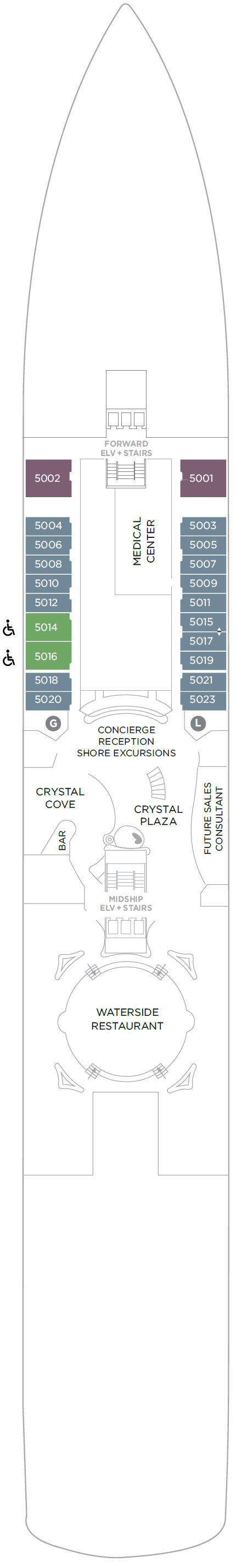 Deck plan for Deck 5