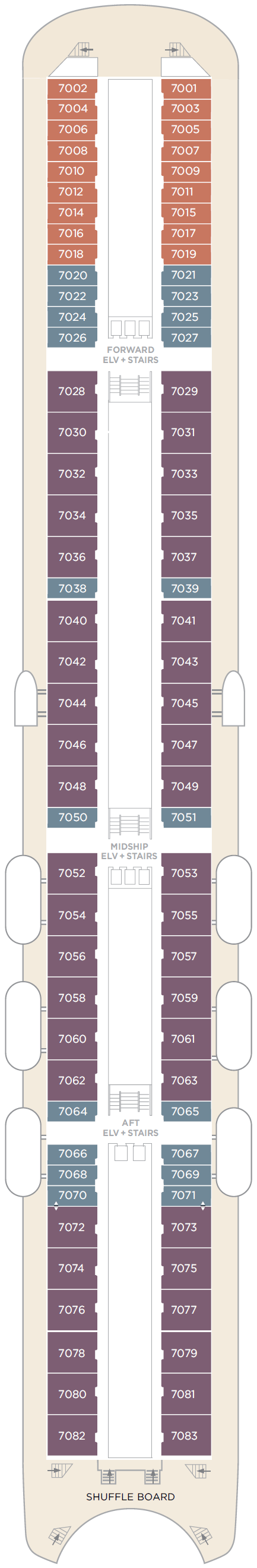 Deck plan for Deck 7