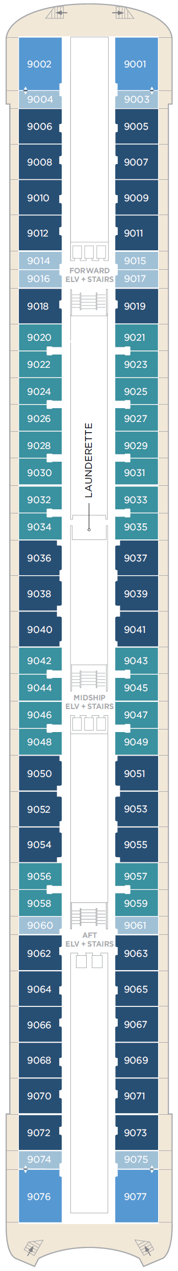 Deck plan for Deck 9