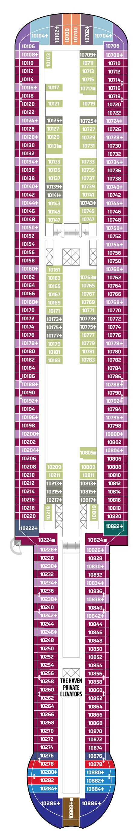 Deck plan for Deck 10