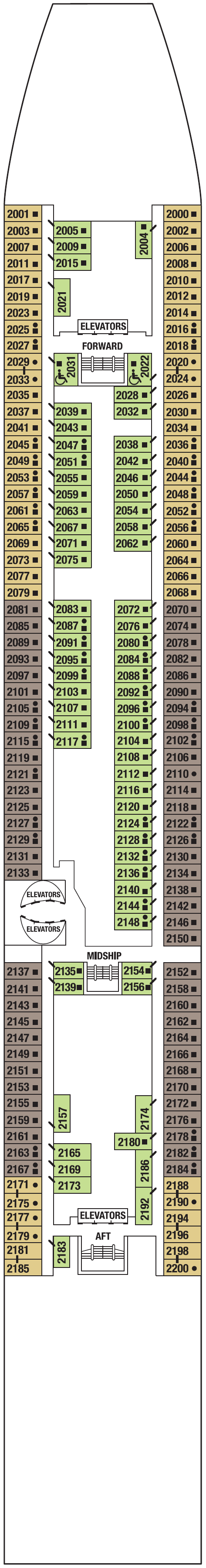 Deck plan for CONTINENTAL DECK 2