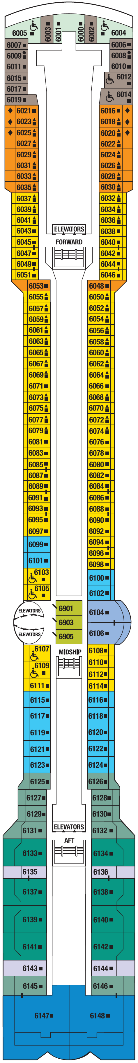 Deck plan for PENTHOUSE DECK 6