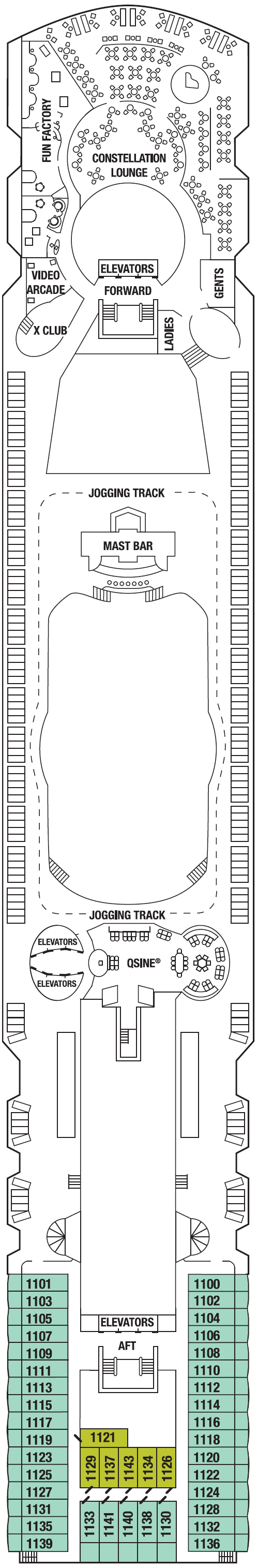 Deck plan for SUNRISE DECK 11