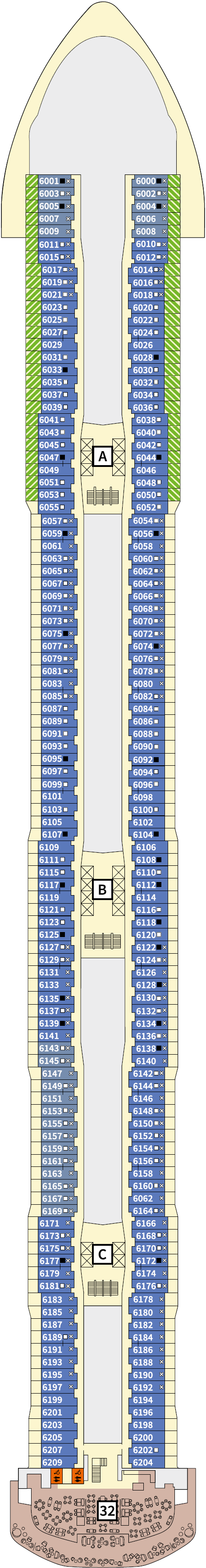 Deck plan for 6 Koralle