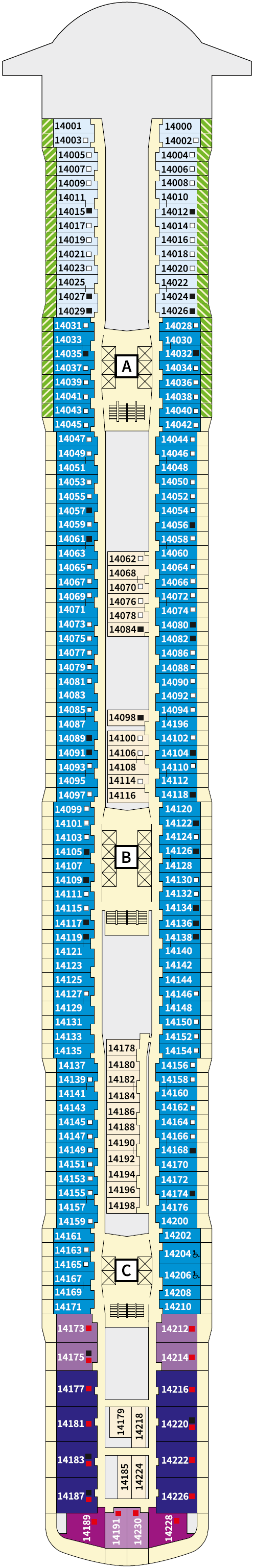 Deck plan for 14 Kompass