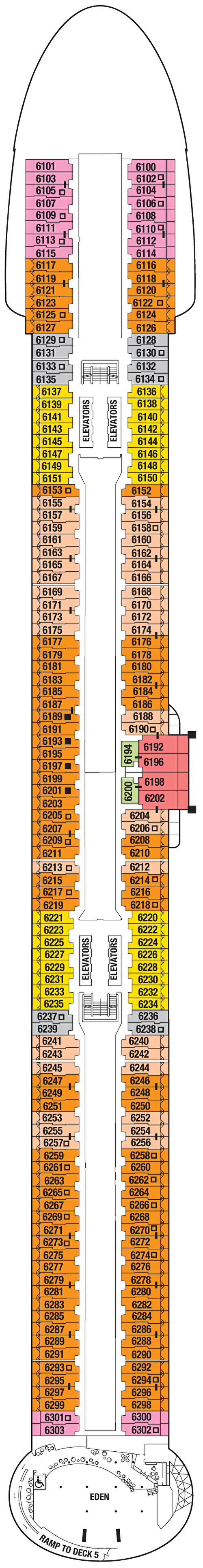 Deck plan for Deck 6