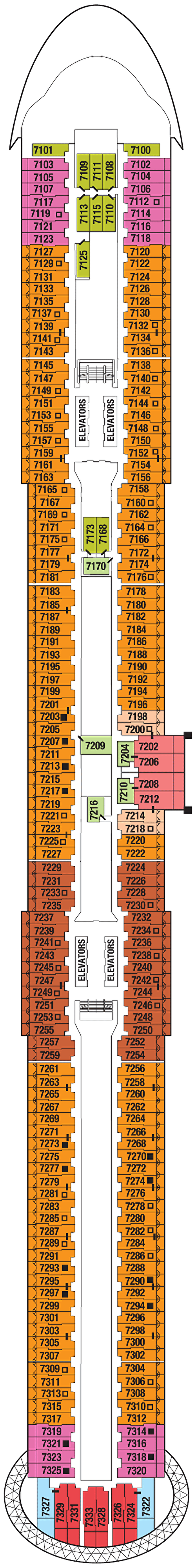 Deck plan for Deck 7