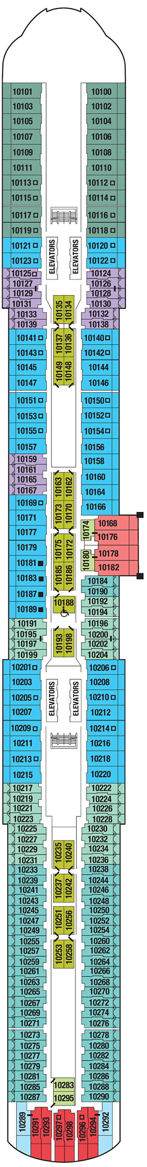 Deck plan for Deck 10 