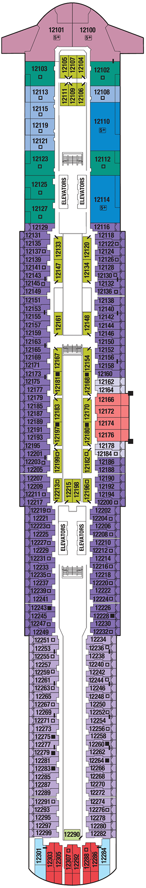 Deck plan for Deck 12