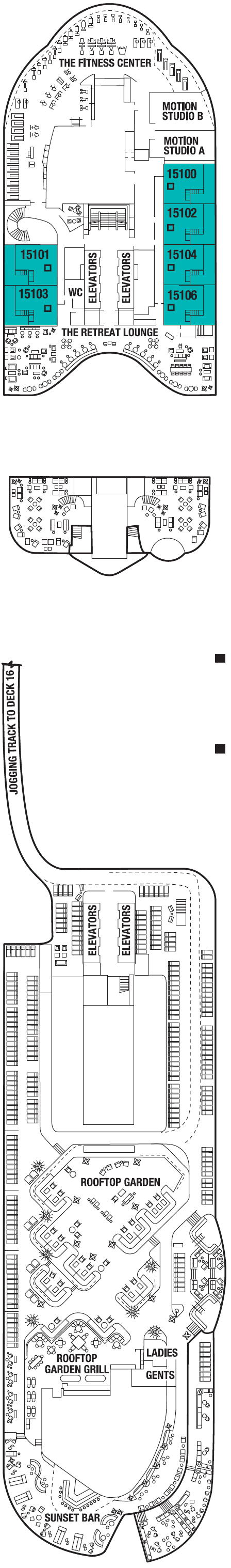 Deck plan for Deck 15