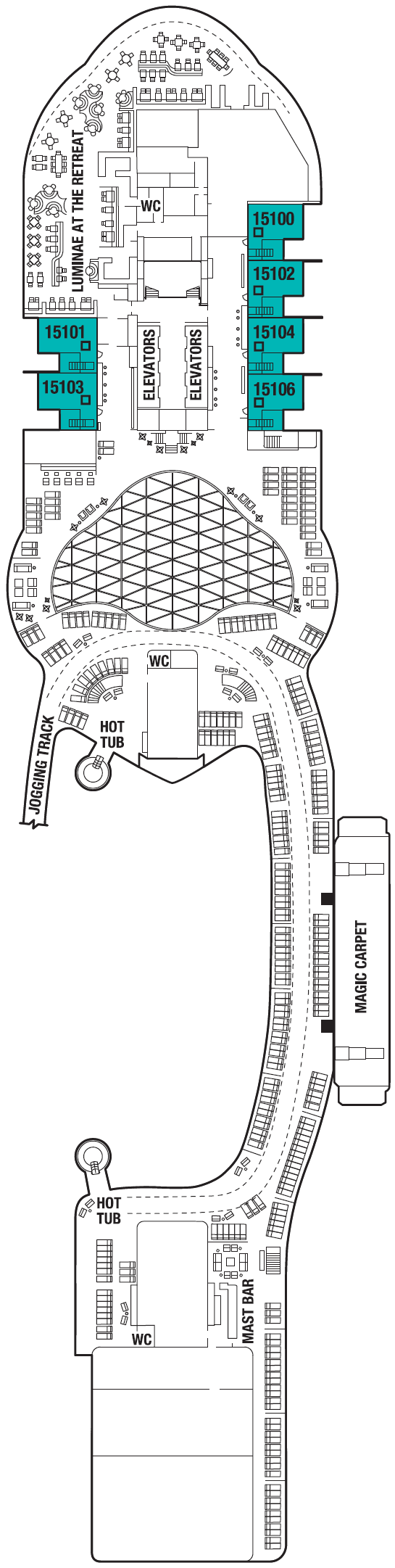 Deck plan for Deck 16