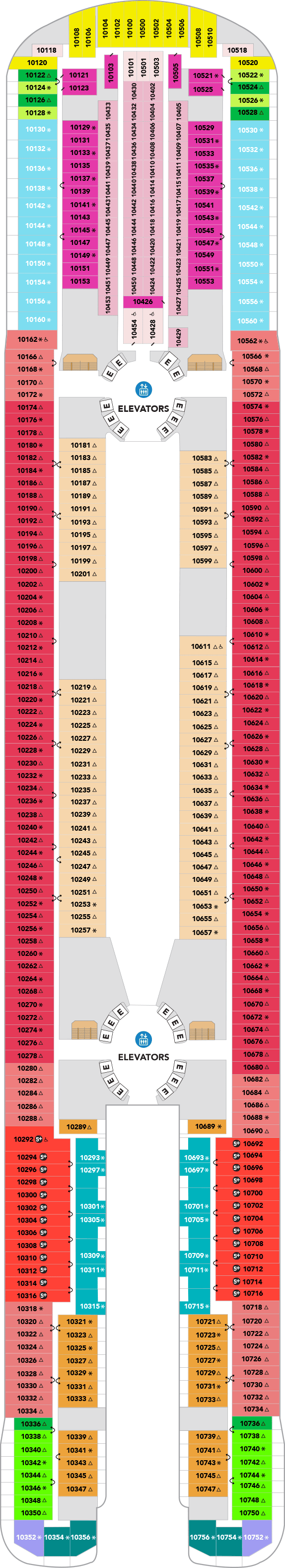 Deck plan for Deck 10