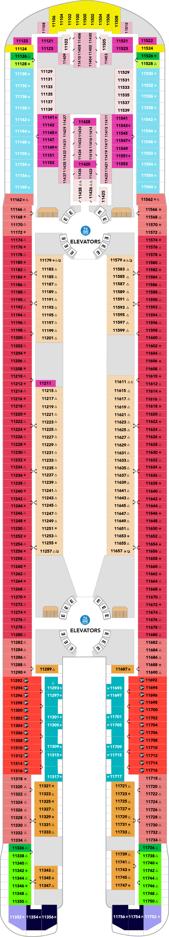 Deck plan for Deck 11