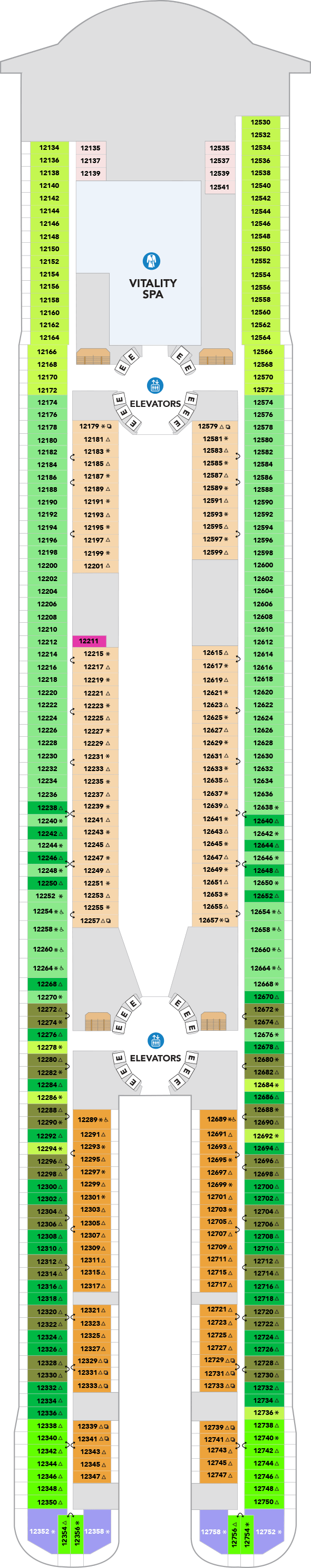 Deck plan for Deck 12