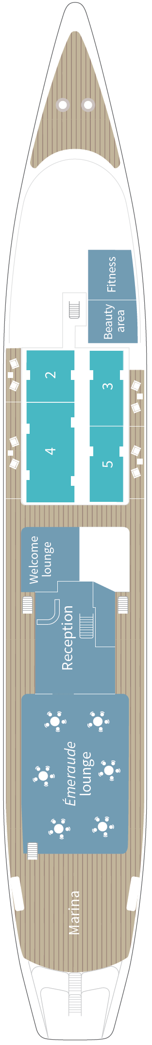Le Ponant deck plan — Deck 3 -  Alizes