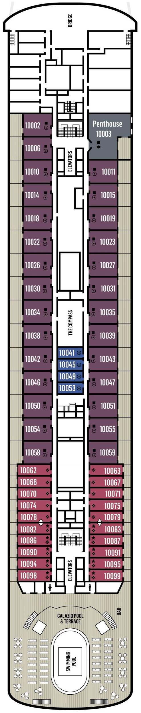 Deck plan for Deck 10
