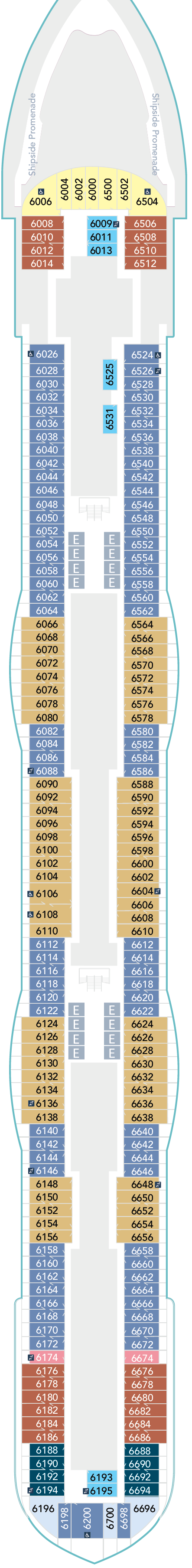 Deck plan for Deck 6
