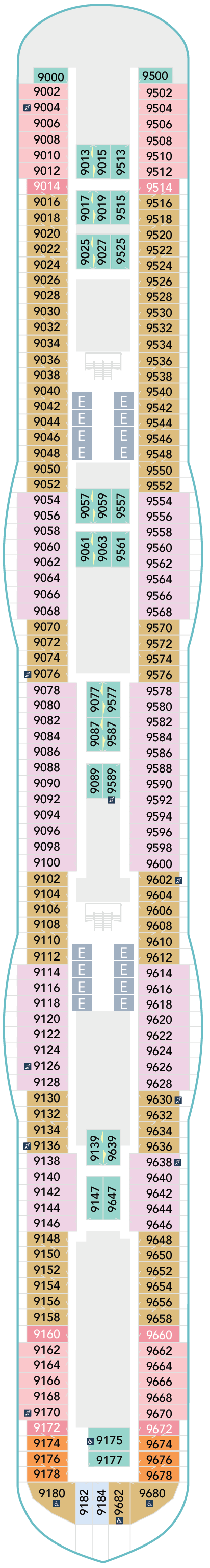 Deck plan for Deck 9