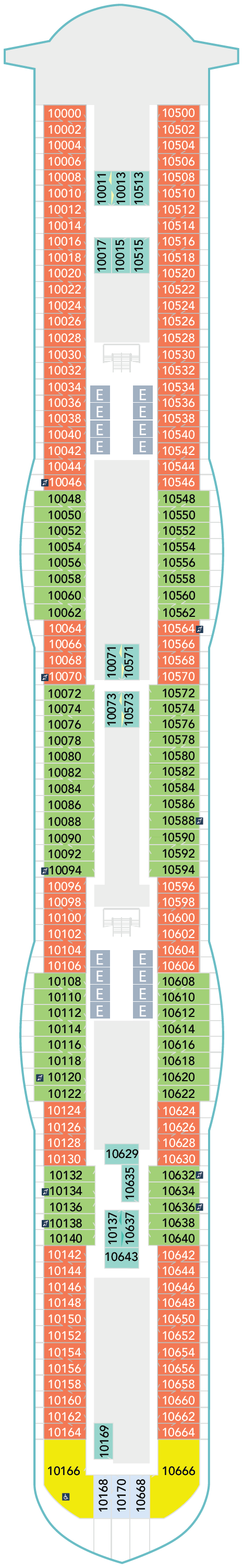 Deck plan for Deck 10