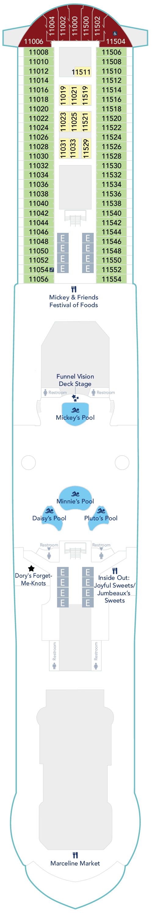 Deck plan for Deck 11