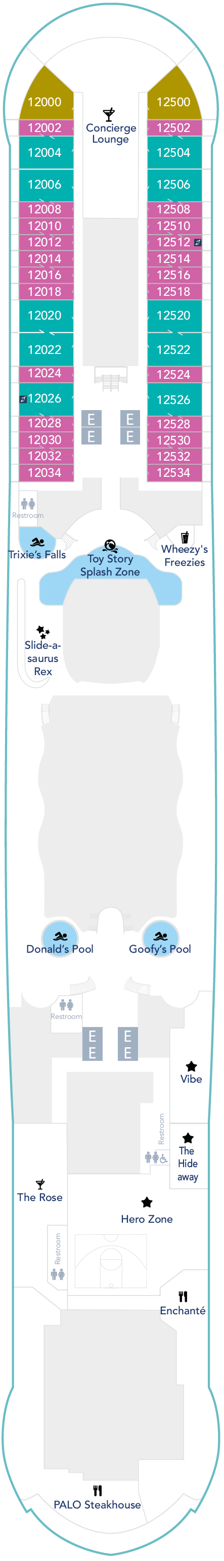 Deck plan for Deck 12