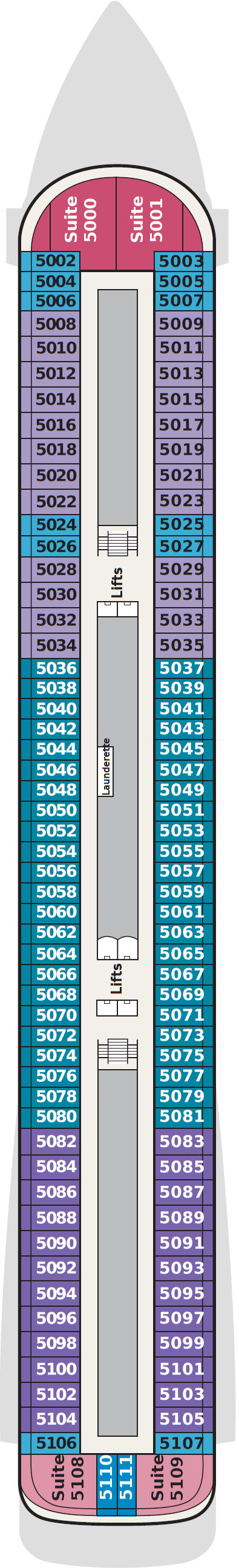 Deck plan for Deck 5
