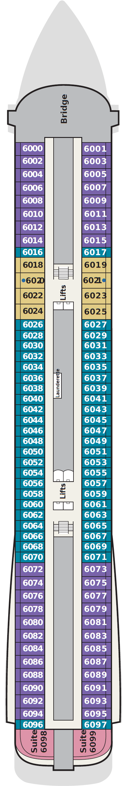 Deck plan for Deck 6