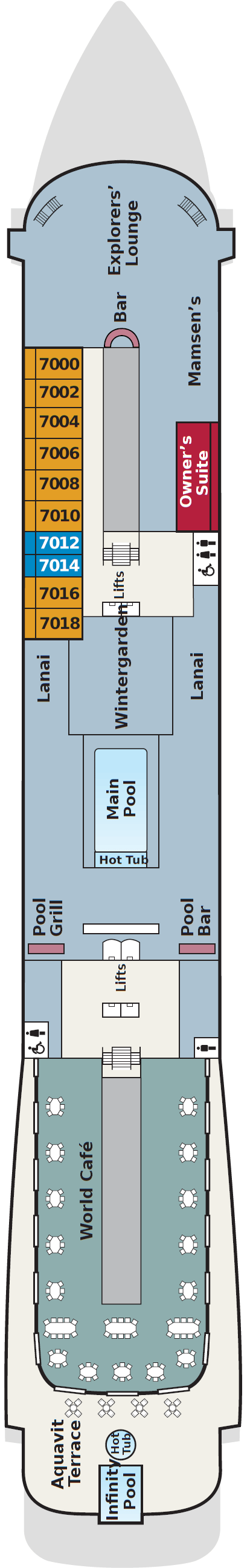 Deck plan for Deck 7