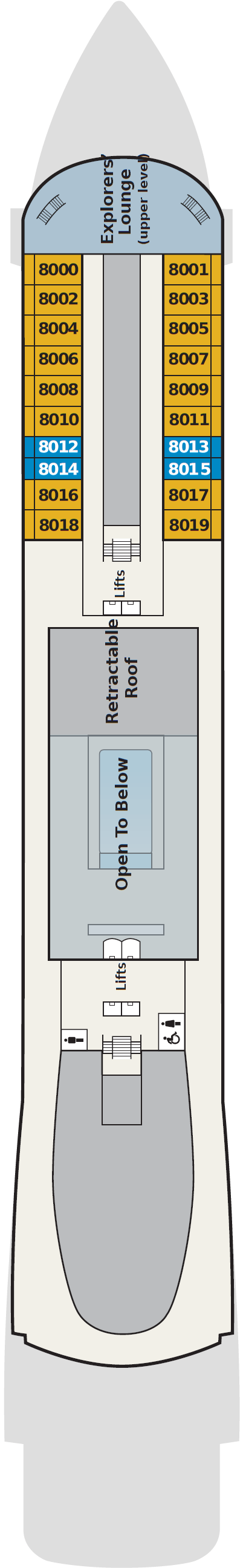 Deck plan for Deck 8