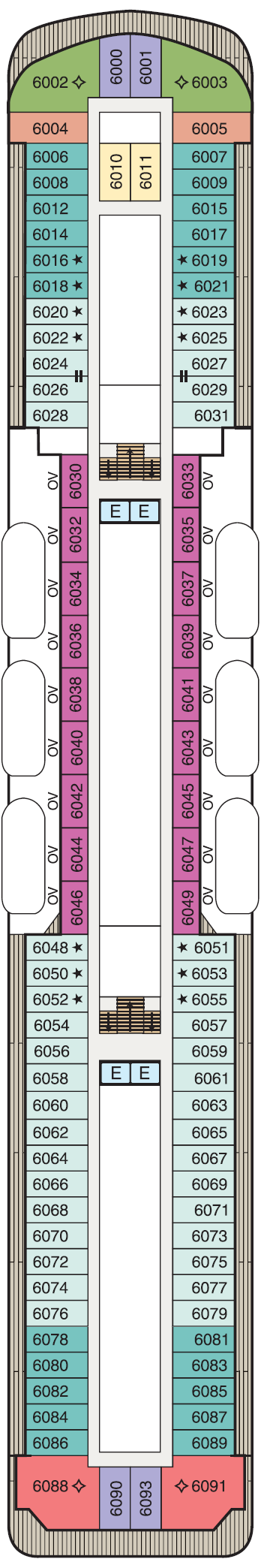 Deck plan for Deck 6