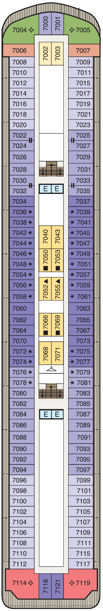 Deck plan for Deck 7
