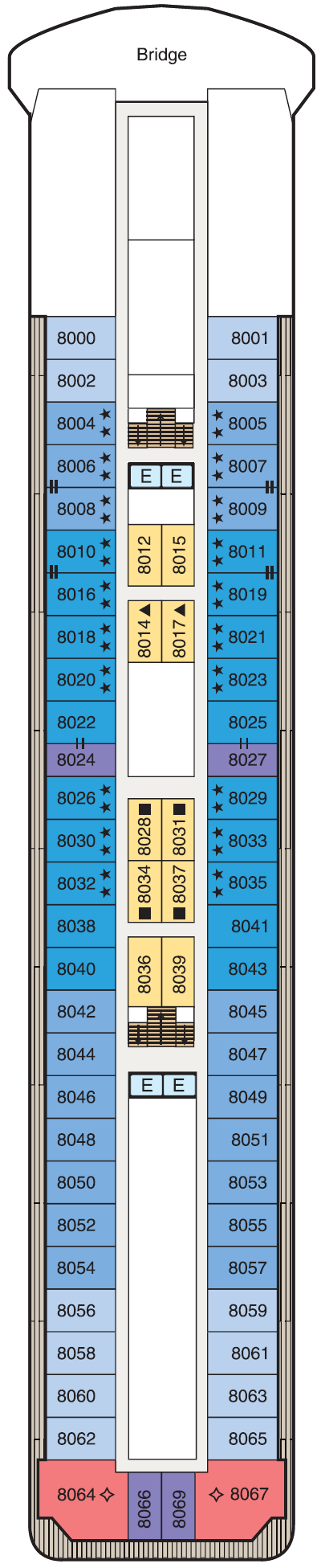 Deck plan for Deck 8